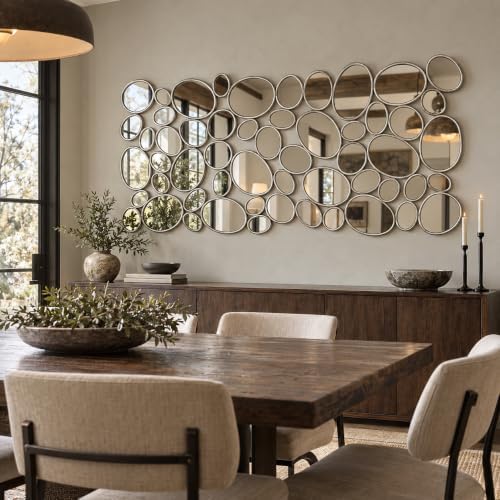 Silver Wall Mirrors Decorative - 51"x23" Large Modern Wall Mirror f...