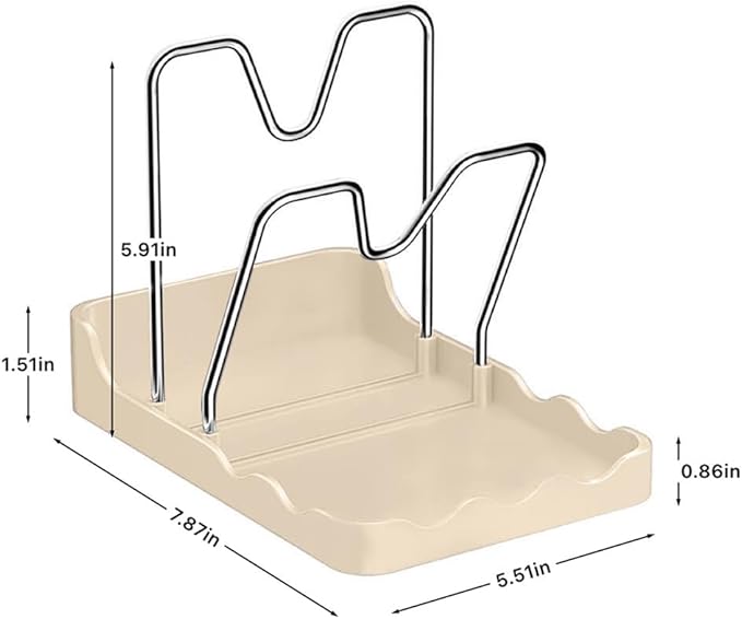 Pot lid Holder And Spoon Rest, 2 Layers Lid And Spoon Rest Pot Lid Organizer - Image 5