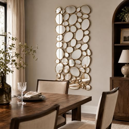 Gold Wall Mirrors Decorative - 51"x23" Large Modern Wall Mirror for...