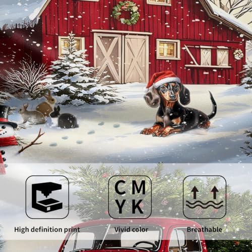 Giwawa Red Truck Hand Towels Winter Xmas Tree Bath Fingertip Towel Set of 2 Soft Absorbent Holiday Kitchen Dish Wash Cloth for Bathroom Hotel Gym