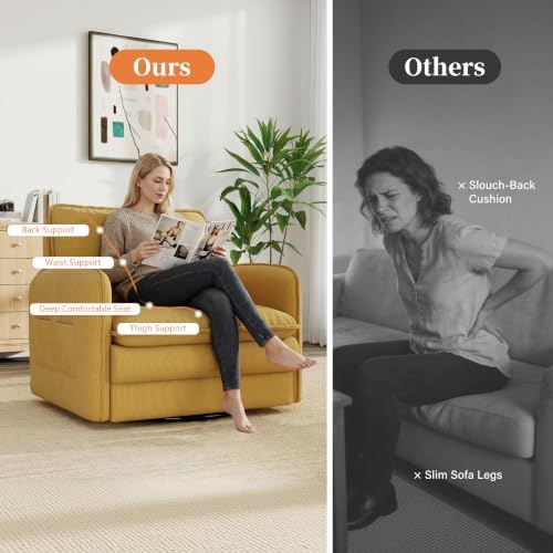 360°Swivel Accent Armchair,Modern 33" Corduroy Swivel Accent Chair for L...
