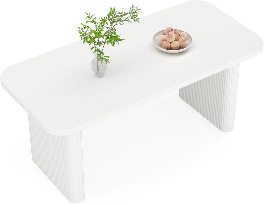Tribesigns Dining Table for 4-6, Rectangular Wood Kitchen Tables with Double ...