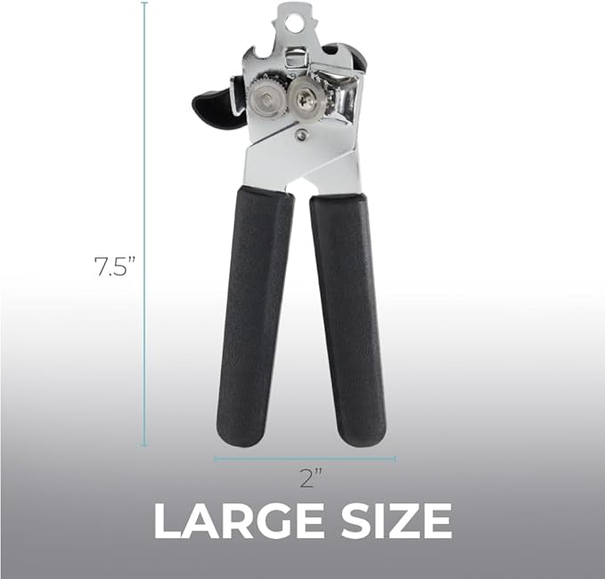 Kitchen Genie Slip Resistant Stainless Steel Manual Can Opener, Sharp Blade - Image 9