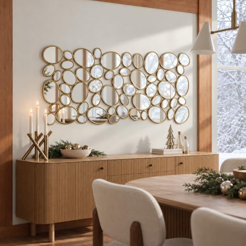 Gold Wall Mirrors Decorative - 51"x23" Large Modern Wall Mirror for...