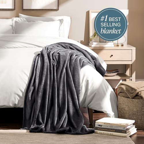 Bare Home Fleece Blanket Luxury Microplush (Twin/Twin XL, Grey)