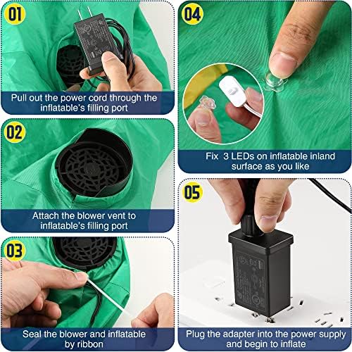 Hiboom 2 Pack Replacement Fan Blower, 12V 1.2A Mini Air Blower with 3 LED Lig...