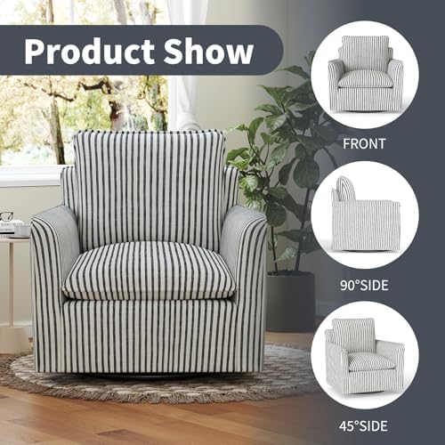 INZOY Swivel Accent Square Chair with Thick Padded Backrest Cushion, Swivel R...