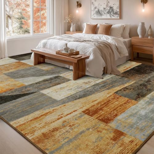 Mugorn Modern Geometric Living Room Rug, Soft Large 9x12 Area Rug