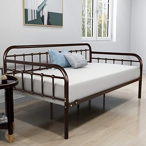 HOMERECOMMEND Metal Twin Daybed Frame for Living Room,Dark Copper
