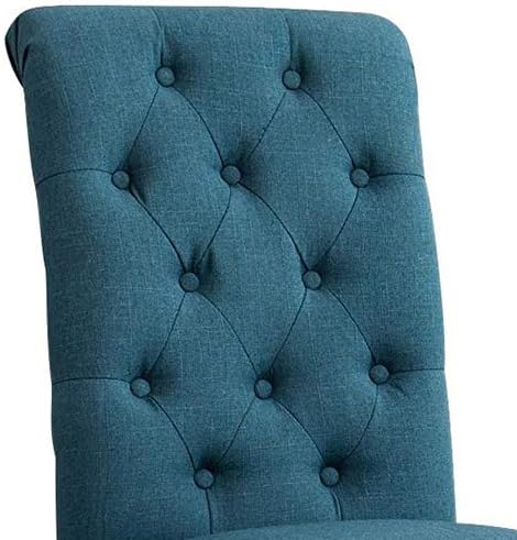 Roundhill Furniture Habit Solid Wood Tufted Parsons Dining Chair (Set of 2), ...