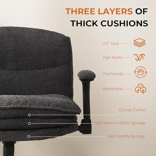 Dowinx Criss Cross Chair with Adjustable Flip-up Arms and Wheels, Comfort Erg...