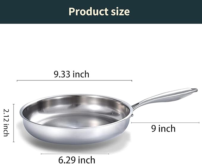 DELARLO Tri-Ply Stainless Steel Frying Pan - Image 5