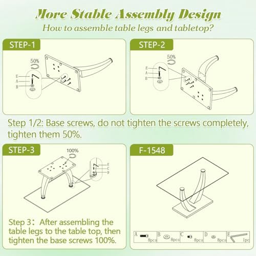 Glass Dining Table Set for 4, 63" Modern Dining Table Set for 4