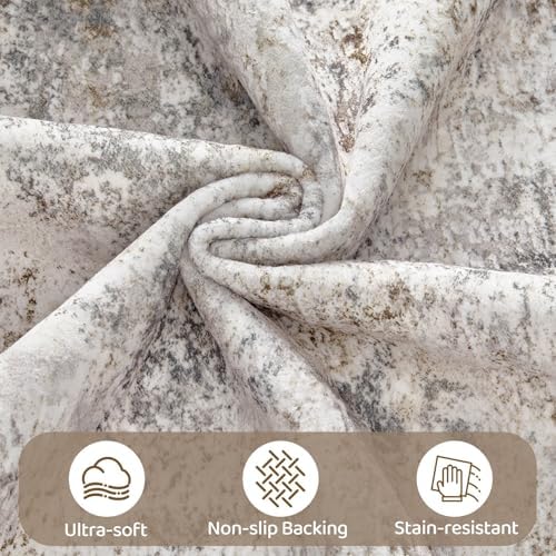 UERMEI 8x10 Area Rug Living Room Rugs - Washable Neutral Modern Abstract Soft...