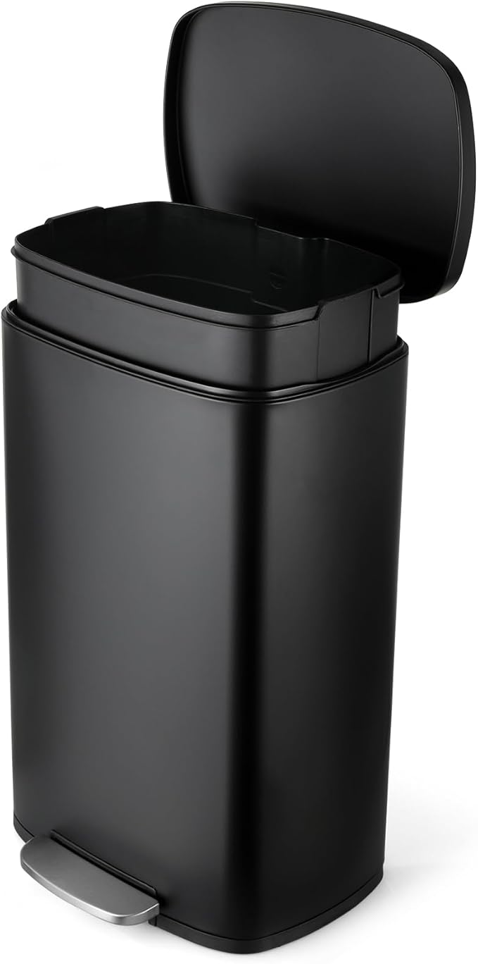 13.2 Gal Kitchen Trash Can, 50L Recycling or Garbage Bin, Brushed Stainless by ComfyCorner