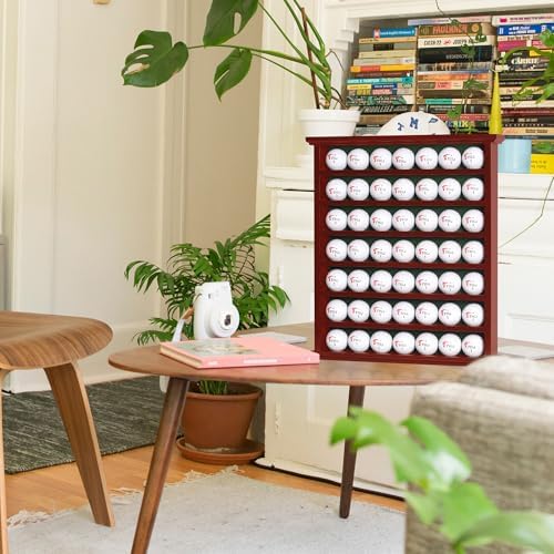Golf Balls and Accessories Display Case Cabinet Rack (Mahogany Finish)