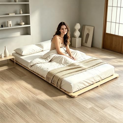 LILYPELLE Twin Floor Bed Frame, Foldable Tatami Bed Frame Futon Frame
