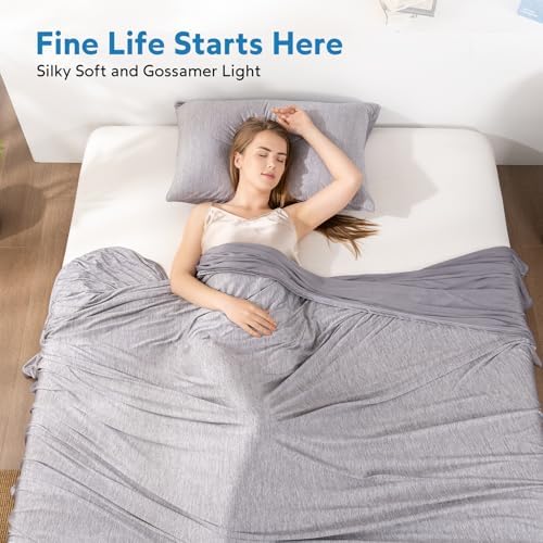 HOMFINE Cooling Blanket for Hot Sleepers Twin Size, Grey 60"x80"