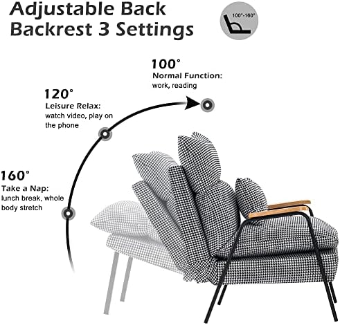 MCombo Accent Recliner Chair with Ottoman, Modern Fabric Armchair, Upholstere...