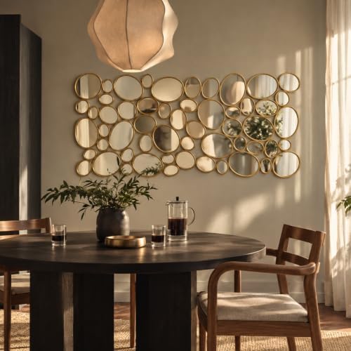 Gold Wall Mirrors Decorative - 51"x23" Large Modern Wall Mirror for...
