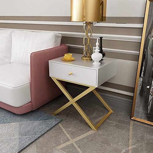 Telephone Table, Bedside Table with 1 Drawer Storage Rack Living Room Sofa Si...
