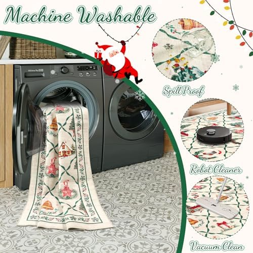 LIVEBOX Christmas Farmhouse Rugs for Living Room 8x10 - Soft Washable Neutral...