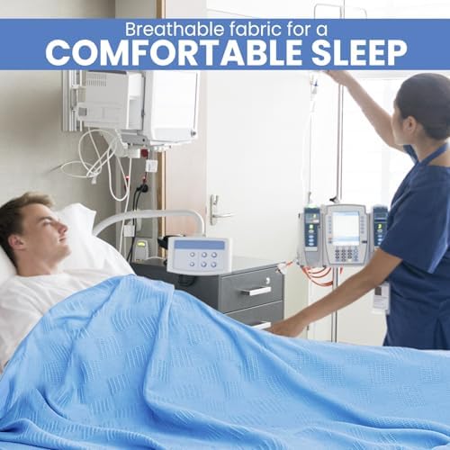 Linteum Textile Hospital Thermal SNAGLESS Spread Blanket, 100% Cotton (74x100...