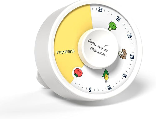 60-Minute Visual Timer, Twist to Set, Loud Battery-Powered Alarm, Easy Manual by TIMESS