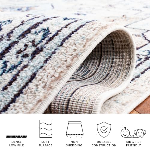 SAFAVIEH Madison Area Rug 8'x10', Traditional Ivory & Light Blue ...
