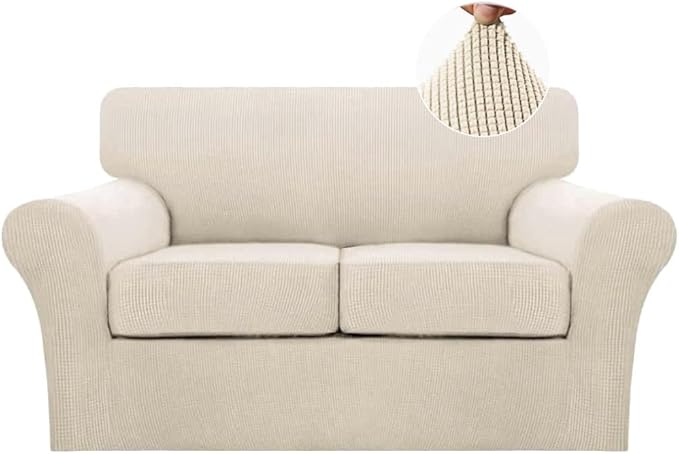 Turquoize 3 Piece Sofa Covers for 2 Cushion Couch Sofa Slipcover Soft Cover for by Turquoize