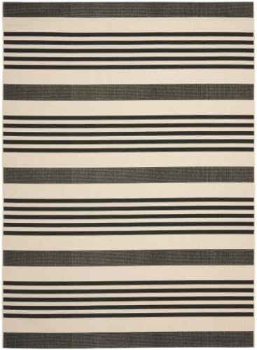 SAFAVIEH Courtyard Outdoor Area Rug 8x10, Large Black & Bone CY6062-216
