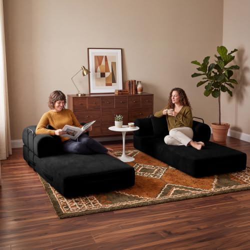 79" Memory Foam Sofa Bed, Convertible Futon Boneless Couch for Living Room