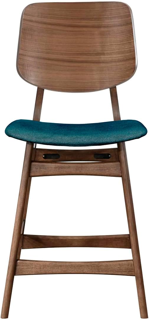 New Classic Furniture Oscar Wood Counter Chair with Teal Cushion (Set of 4), ...