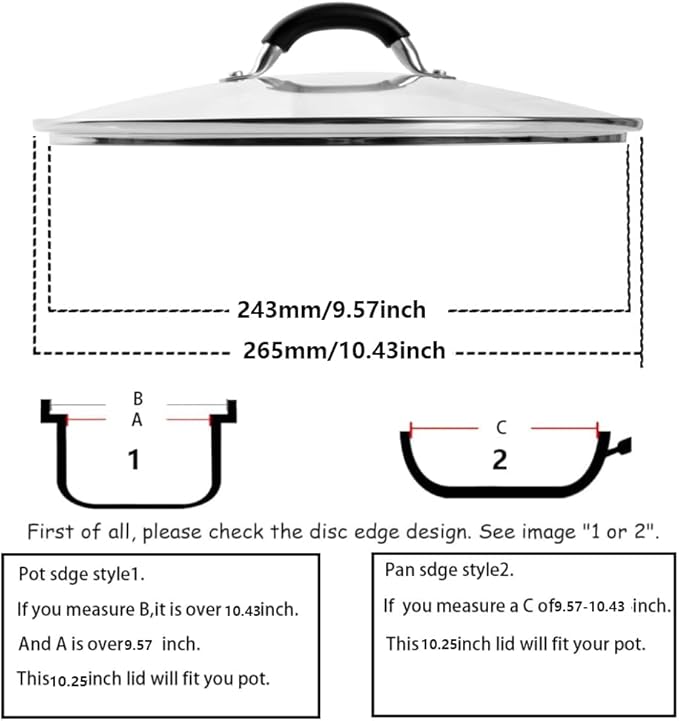10.25 Inch Tempered Glass Lid for Lodge 10.25" Cast Iron Skillets & 5QT Dutch - Image 2