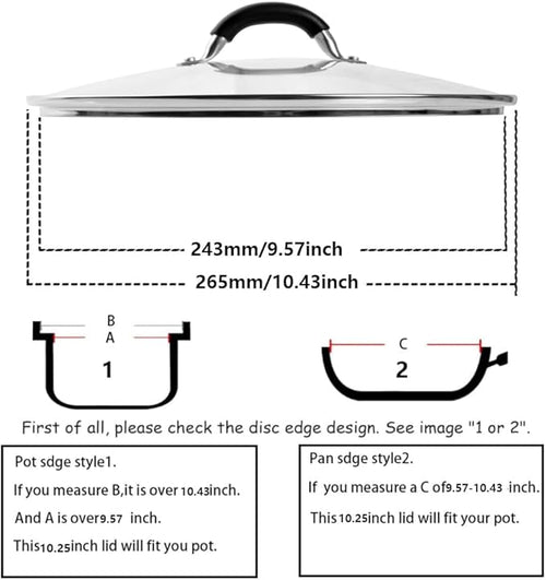 10.25 Inch Tempered Glass Lid for Lodge 10.25" Cast Iron Skillets & 5QT Dutch - Image 2
