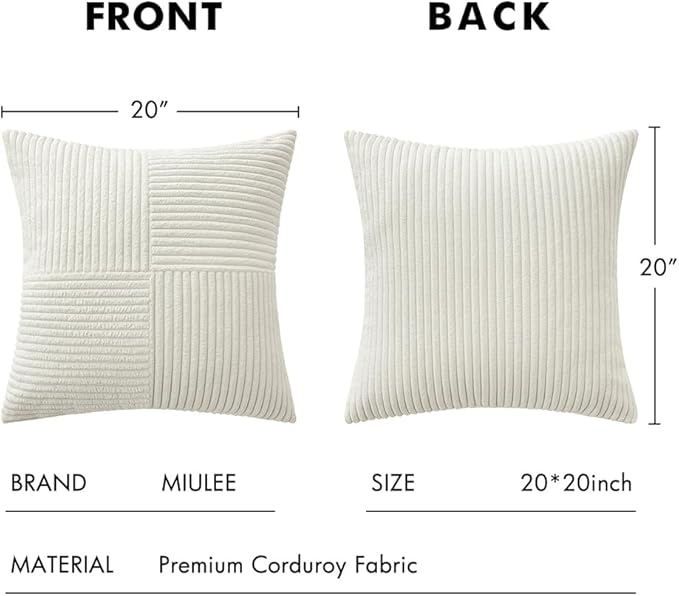 MIULEE White Decorative Throw Pillow Covers 20x20 Inch - Image 6