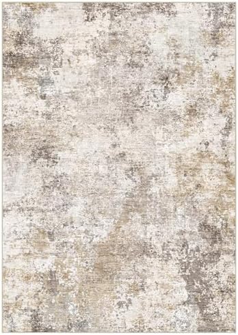 Nakagishi 10X12 Abstract Washable Area Rugs for Living Room-Golden Brown