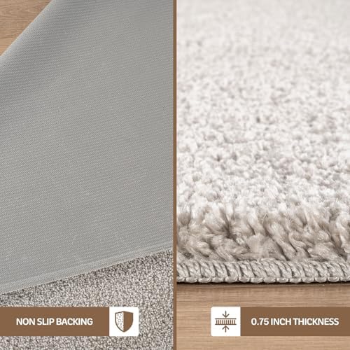 Area Rug 20 in x 30 in Door Mat, 20 in x 48 in Runner 2 Pieces Set Gray Washa...