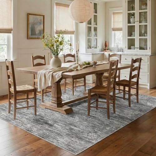 Garvee 10x13 Area Rugs for Living Room Solid Color Washable Rug, Light Grey