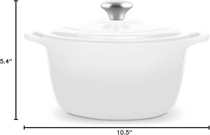 ROSSALLINI Signature Enameled Cast Iron Dutch Oven, Non-Stick Serving Pot - Image 10