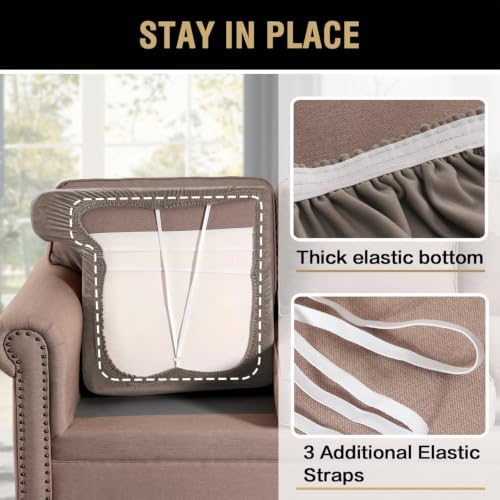 H.VERSAILTEX Stretch Velvet 2 Piece T Cushion Sofa Slipcovers - Individually ...