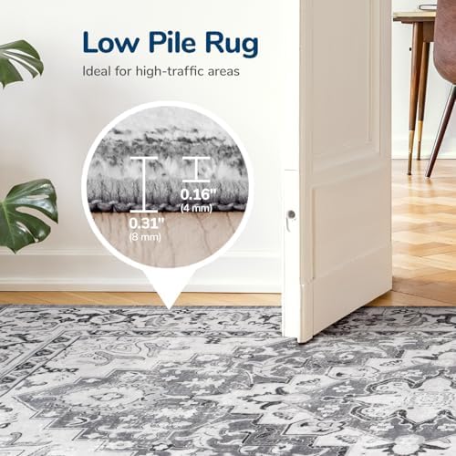 Lessymo 5 x 7 Area Rugs for Living Room, Machine Washable Faux-Wool Rugs