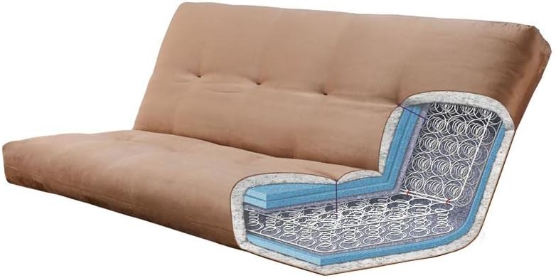 Kodiak Phoenix Queen Futon with Wood Frame and Linen Stone Mattress, Converti...