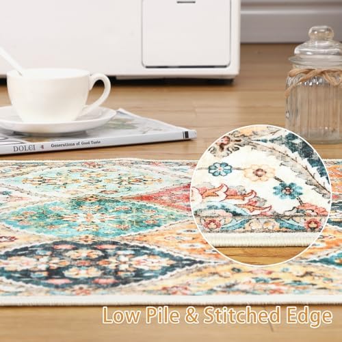 ROYHOME 9x12 Area Rug Large Moroccan Trellis Machine Washable Rug, Cream