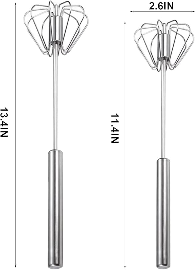 Semi-automatic Whisk, Stainless Steel Egg Beater, Versatile Milk Frother - Image 3
