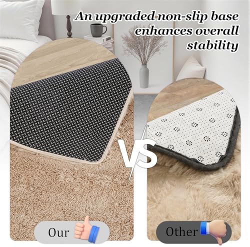 8x10 Area Rug Living Room Bedroom: Fluffy Plush Shag Carpet Beige