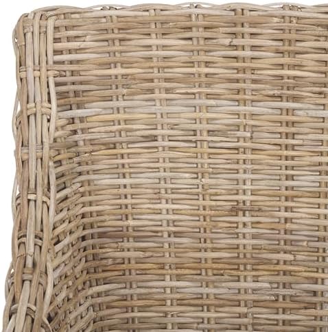 Safavieh Home Collection Ventura Brown and White Washed Arm Chair