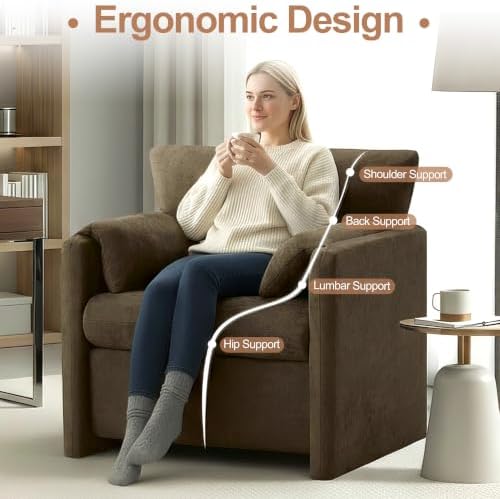 Oversized Accent Chair for Living Room, Large Modern Armchair with Deep Seat,...