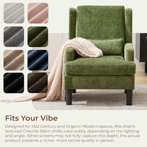 Garvee Wingback Accent Chair for Living Room, Mid-Century Modern Reading Chai...