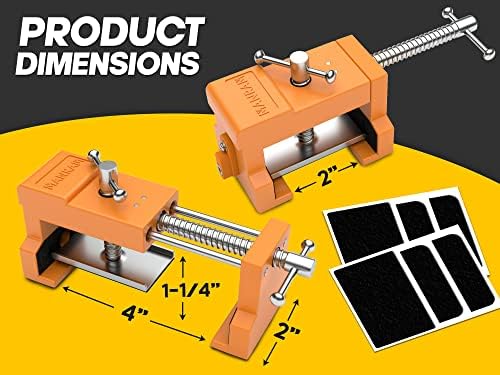MANRAM Cabinet Clamps 2 Pack, Heavy Duty Cast Steel Face Frame Alignment Tool...